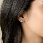 Australian Opal Square Stud Earrings - LÚDERE